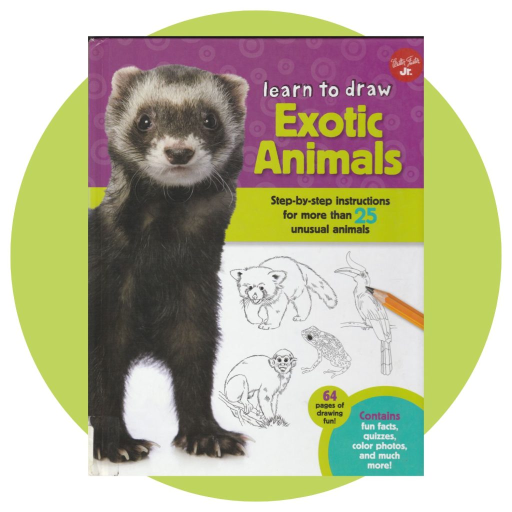 Learn To Draw Exotic Animals is a great drawing book for children. It is part of a Walter Foster Jr Series. There are 18 books in this collection.